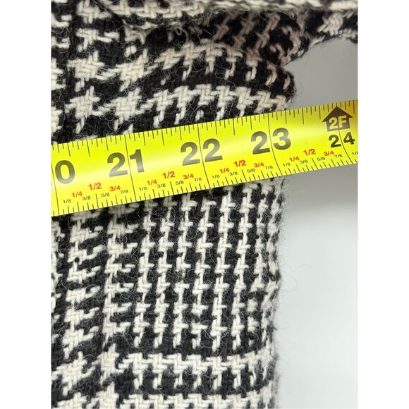 Talbots Jacket Blazer‎ Women 12 Houndstooth Cream Off White Dark Navy Blue Wool - Picture 9 of 15